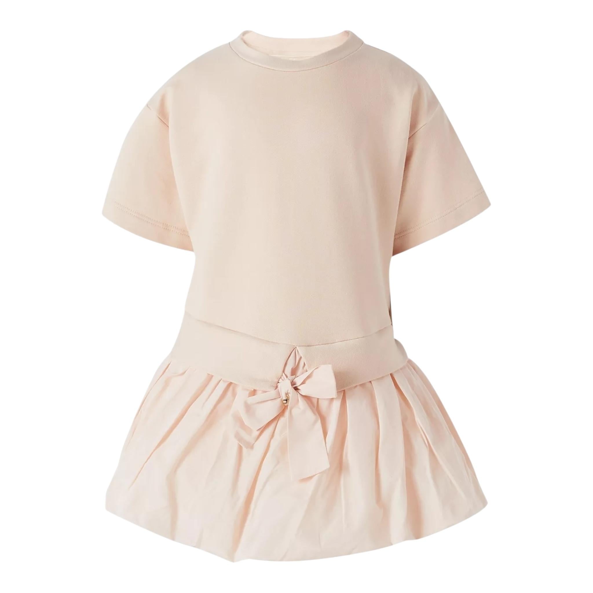 Elisabetta Franchi Abito Tinta Unita Mezza Manica con Gonnellone per Bambina EFAB606X ROSA ELISABETTA FRANCHI 