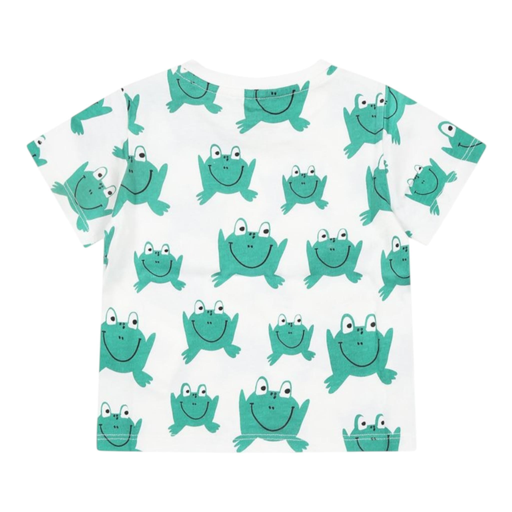 Stella Mccartney T-Shirt Girocollo Tinta Unita con Stampe Rana per Bambino TW8561J BIANCO STELLA McCARTNEY 