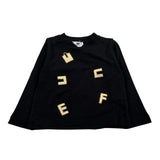 Elisabetta Franchi Shirt Girocollo tinta unita con Stampa Nero per Neonata EGTS072 NERO ELISABETTA FRANCHI 