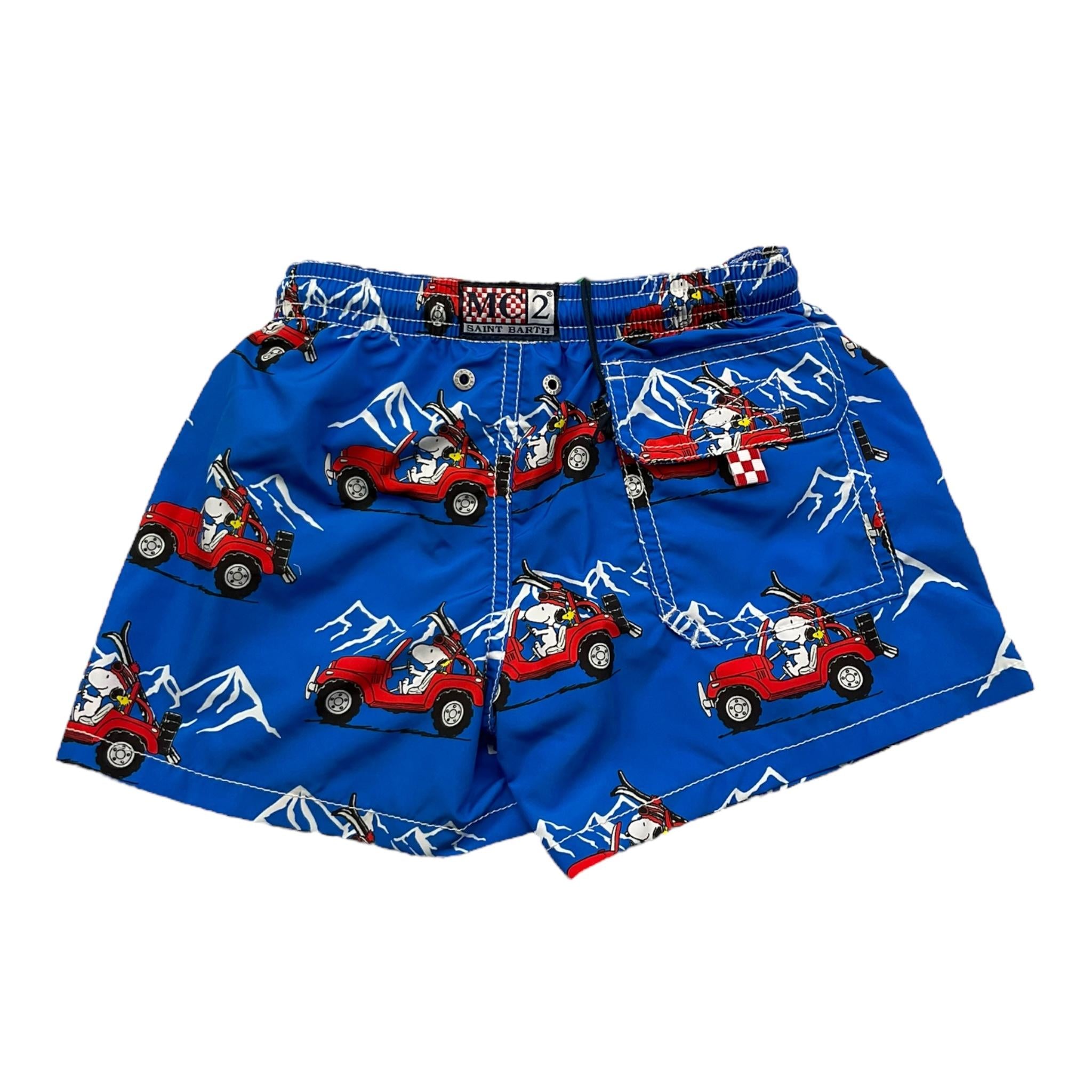 SAINT BARTH costume tinta unita con stampa in contrasto Blu per Bambino JEANLIGHTING BLU SAINT BARTH 