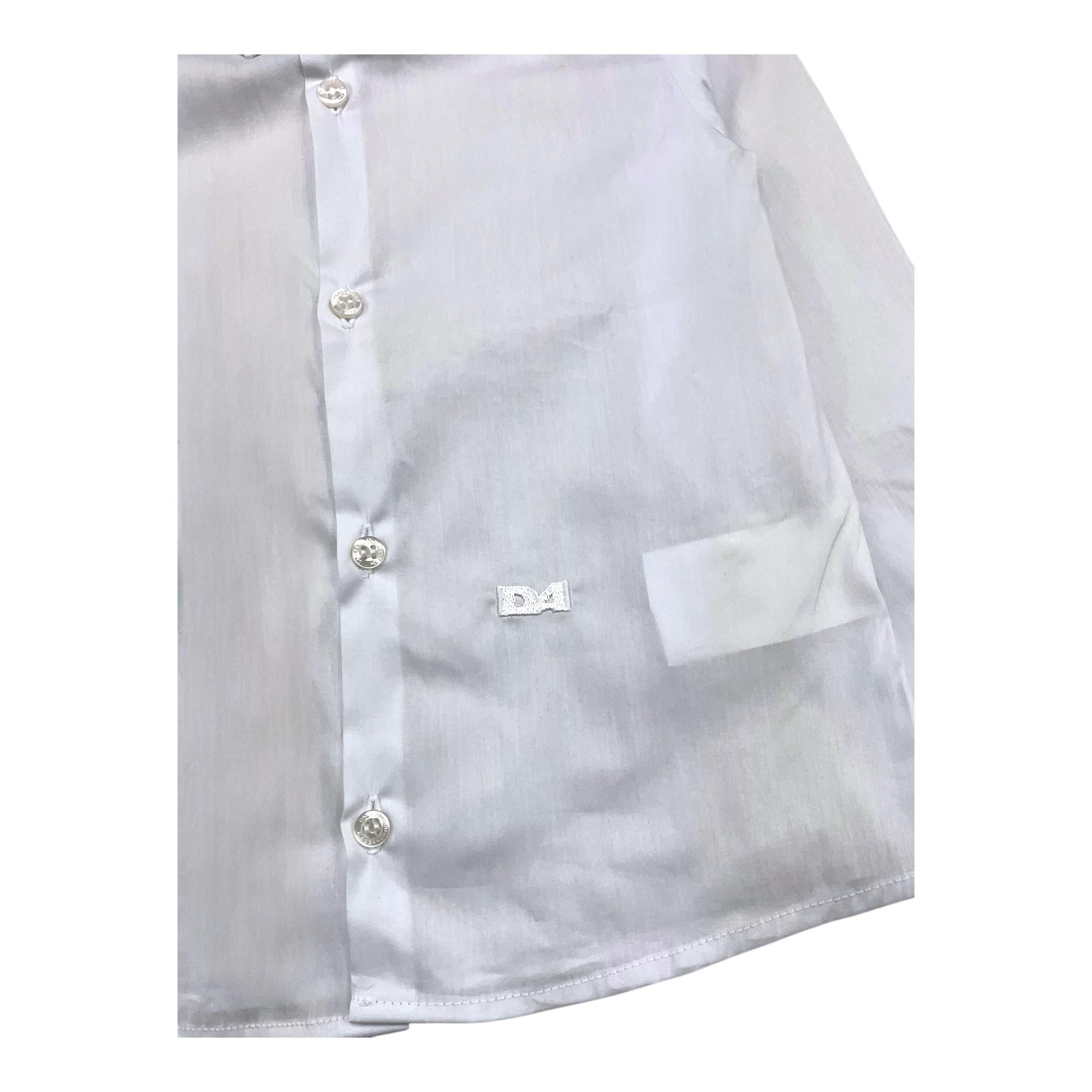 DANIELE ALESSANDRINI camicia manica lunga tinta unita con ricamo iniziale logo Bianco per Neonato 1291C00027 BIANCO DANIELE ALESSANDRINI 