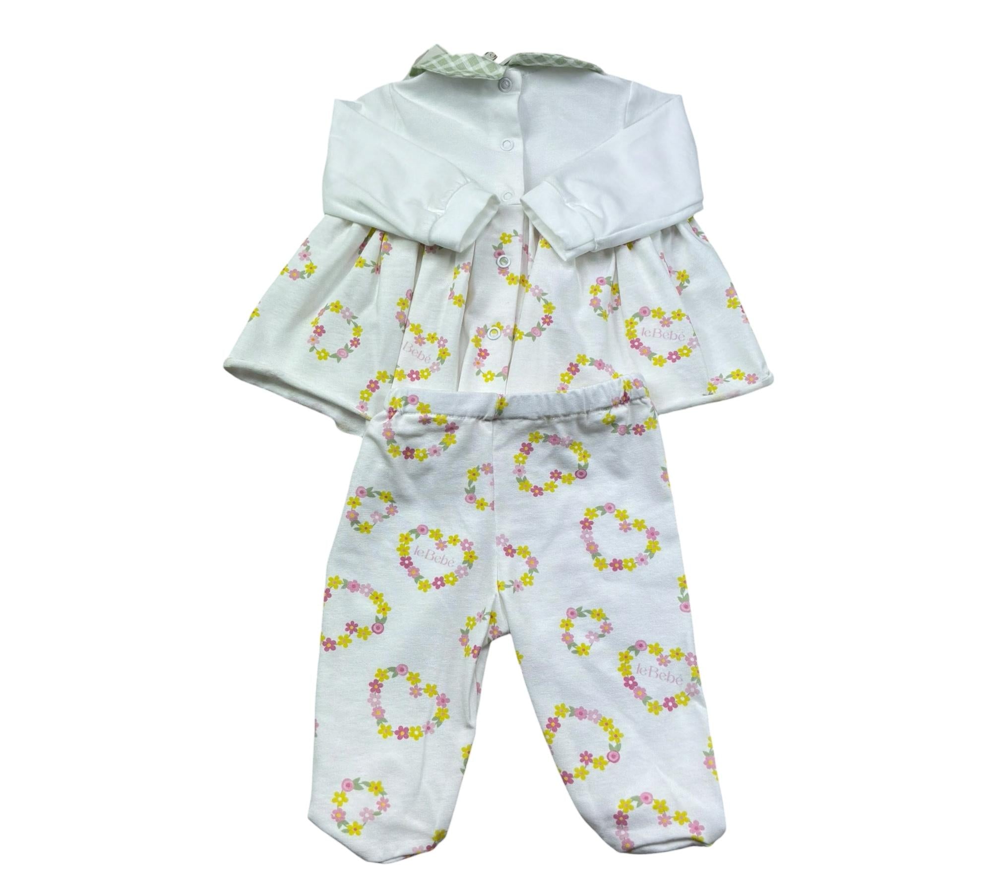 Le Bebe Completo 2 Pezzi Shirt-Ghettina per Neonata LBG6241 BIANCO LE BEBE 
