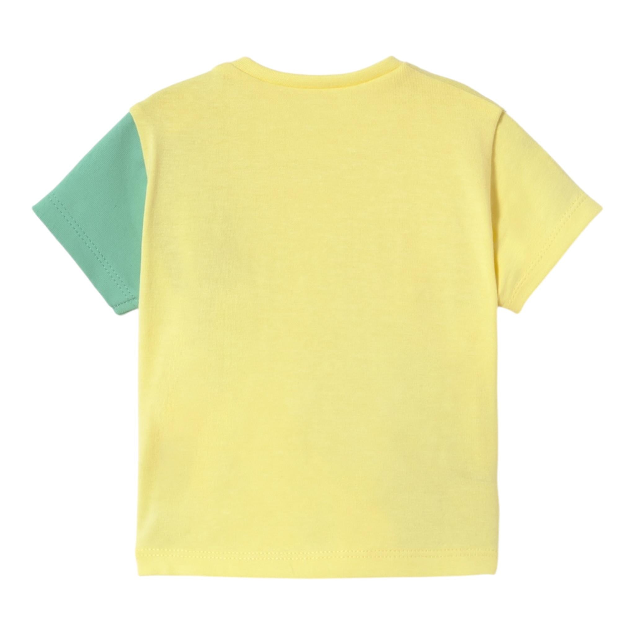 Mayoral T-Shirt Girocollo Tinta Unita con Stampa In Contrasto per Neonato 1037 GIALLO MAYORAL 