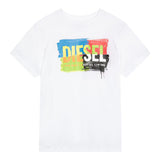 Diesel T-Shirt Crew Neck Solid Color With White Logo Print For Baby