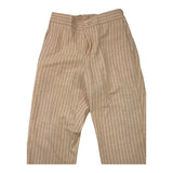 Paolo Pecora Plain Trousers Striped Pattern Beige For Boys