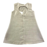 Illiana Sand Glitter Solid Color Sleeveless Dress For Girls