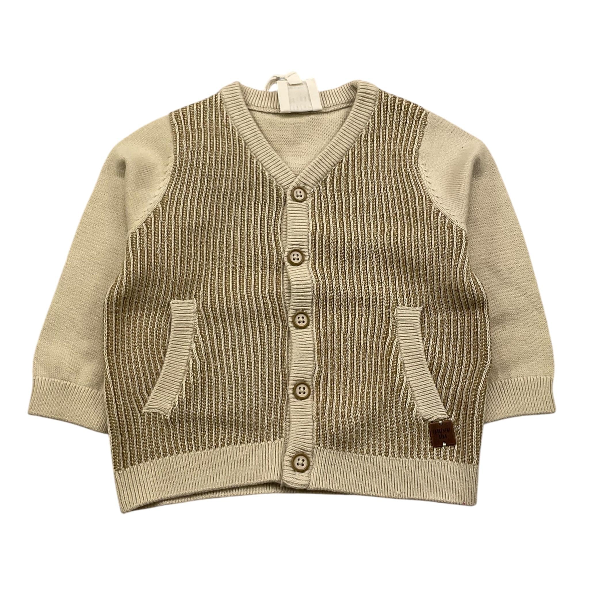 CARRE'MENT BEAU cardigan tinta unita  Beige per Neonata Y30130 BEIGE CARRE'MENT BEAU 