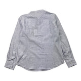 Paolo Pecora Plain Shirt With Striped Pattern And White Korean Collar For Boys