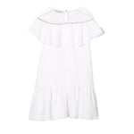 Monnalisa Abito Cerimonia Tinta Unita Mezza Manica per Bambina 719906 BIANCO MONNALISA 