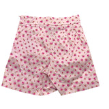 Simonetta Short Solid Color With Elastic And Pink Flower Pattern For Girls