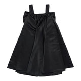Twinset Solid Color Dress With Bow And Contrasting Logo Braces In Black For Girls