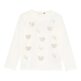 LIU JO shirt girocollo tinta unita con stampa brillantinata Panna per Bambina KF4065 PANNA LIU JO 