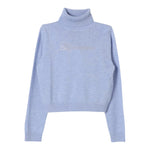 MISS BLUMARINE maglia collo alto tinta unita con brillantini Azzurro per Bambina IF4135 AZZURRO MISS BLUMARINE 