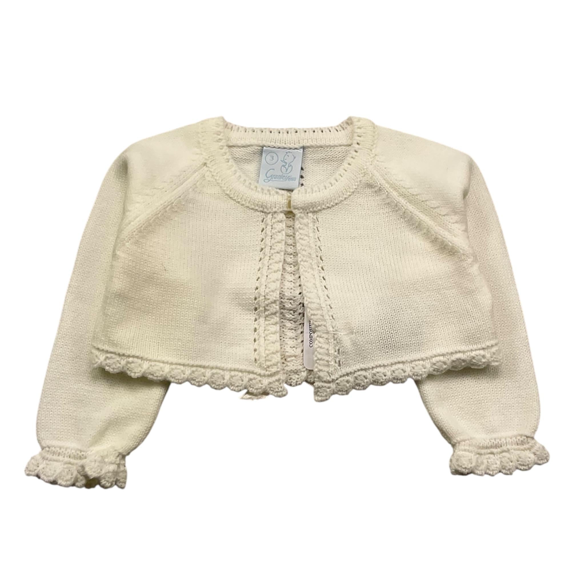 GRANLEI coprispalle tinta unita con trafori Panna per Neonata 224201 PANNA GRANLEI 