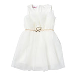 MISS BLUMARINE abito giromanica tinta unita cn cinturino Panna per Neonata IA3115 PANNA MISS BLUMARINE 