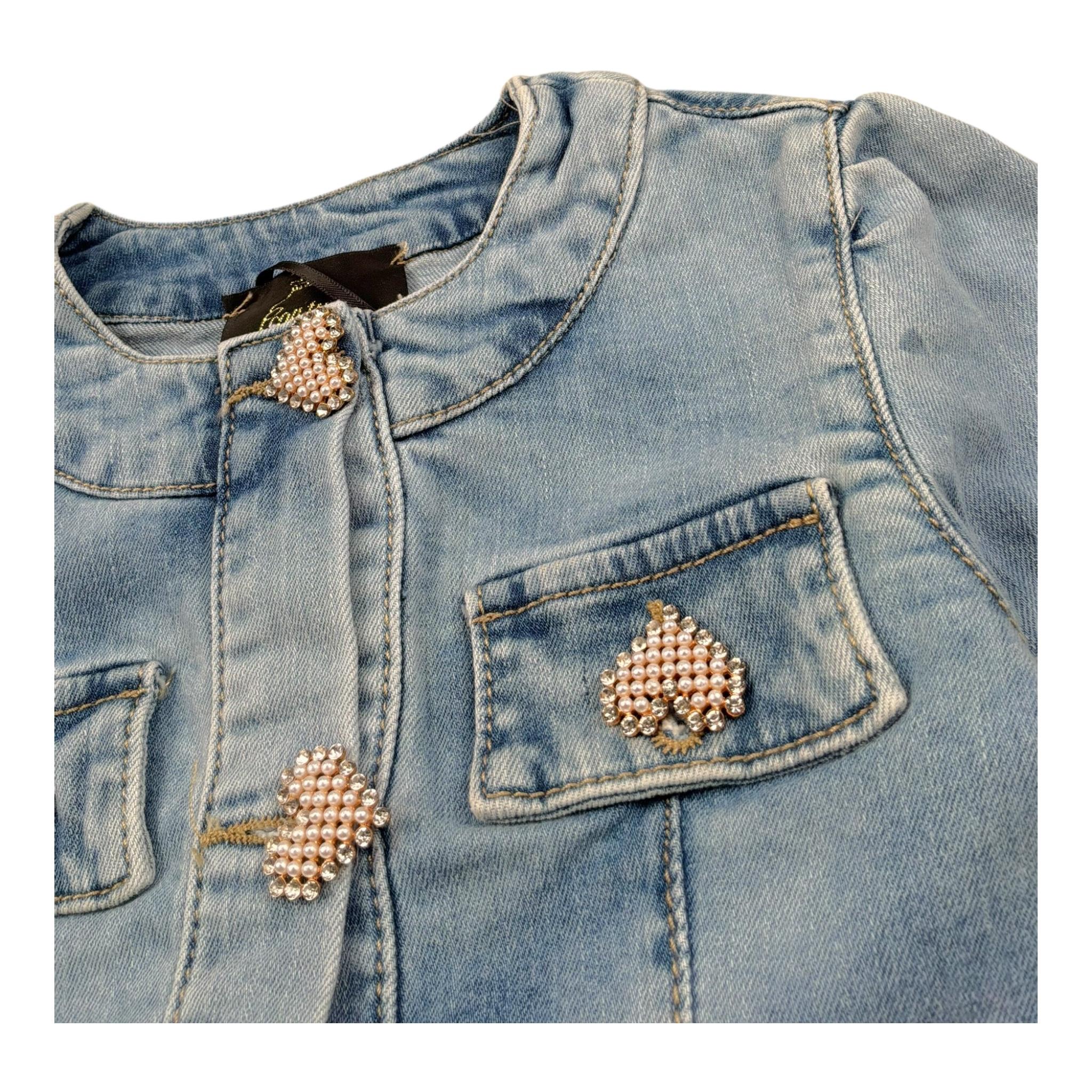 Fun & Fun Giubbino In Denim Modello Crop per Neonata FNCBJK16530 BLU FUN & FUN 