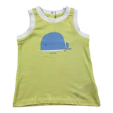 Chicco Solid Color Crew Neck Green Tank Top For Newborn