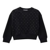 PATRIZIA PEPE felpa chiusa girocollo tinta unita con brillantini Nero per Bambina 7M0865X NERO PATRIZIA PEPE 