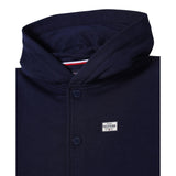 Tommy Hilfiger Felpa con Bottoni E Cappuccio Tinta Unita per Bambino KB0KB09314 BLU TOMMY HILFIGER 