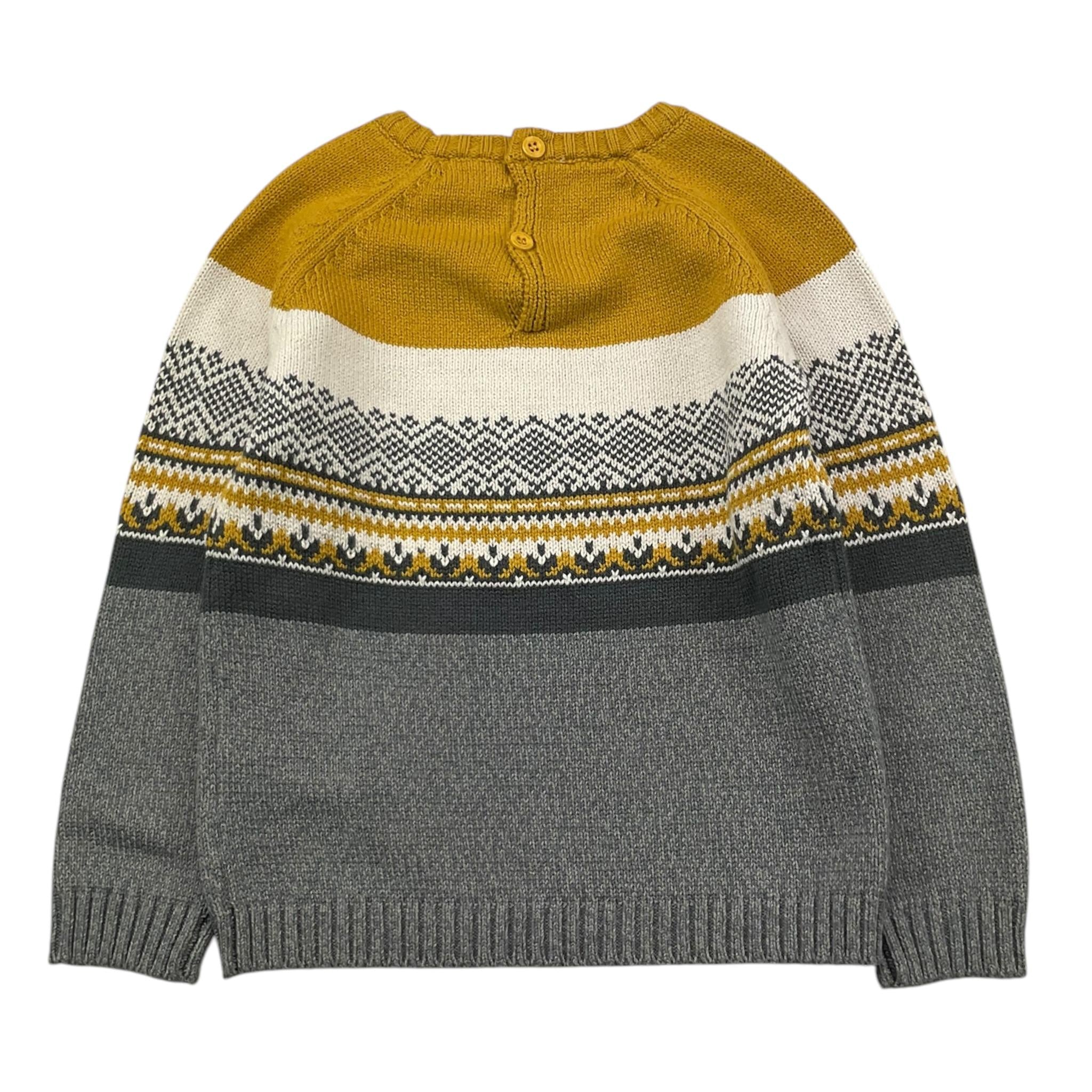 CANADA HOUSE maglia tricolore girocollo con fantasia Grigio per Neonato BBGRECO GRIGIO CANADA HOUSE 