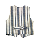 Never Too Solid Color Vest With Buttons And Beige Striped Pattern For Newborn