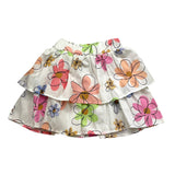 Janice Gonna Tinta Unita con Fantasia Fiori per Bambina JN801B BIANCO JANICE 