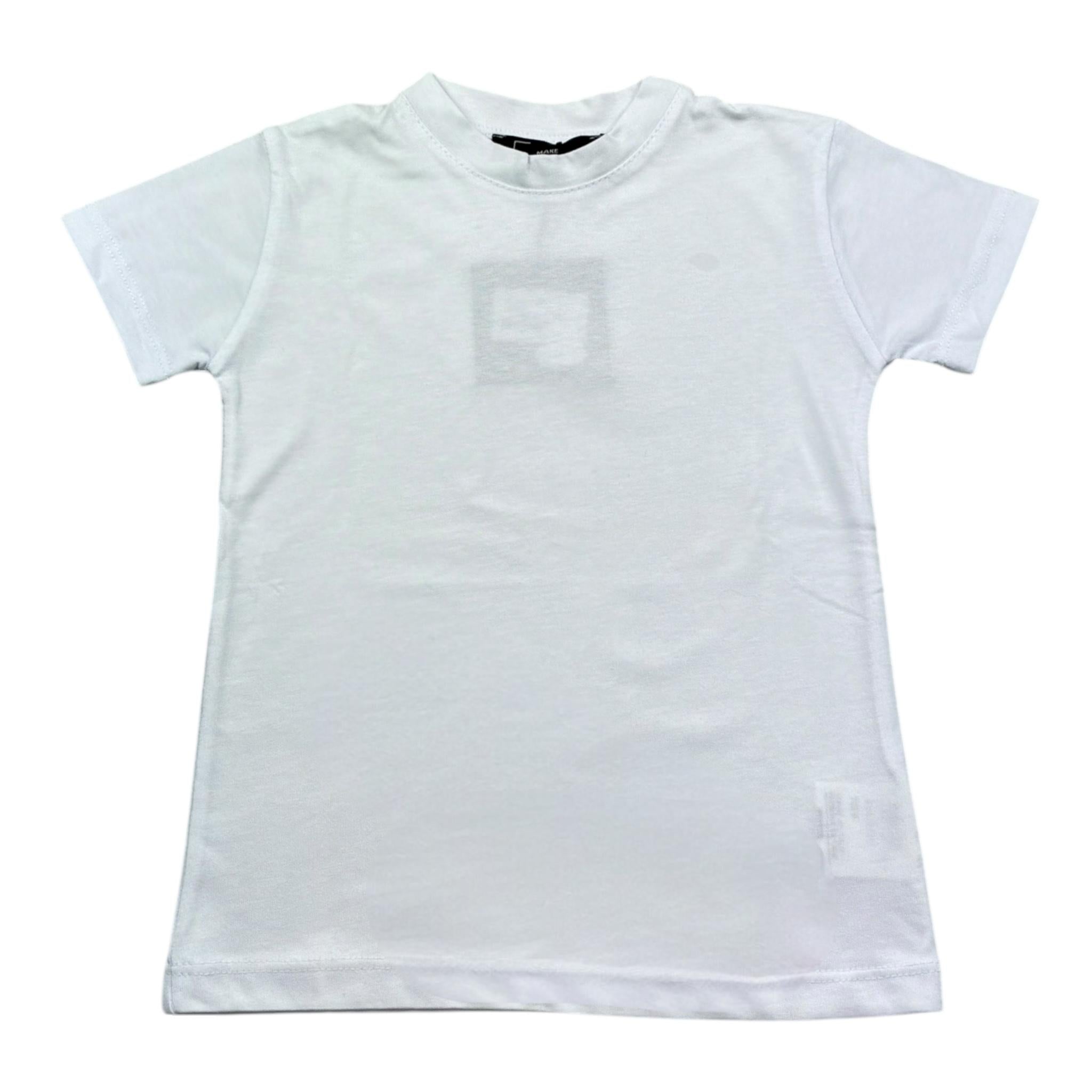Make T-Shirt Girocollo Tinta Unita per Bambino 101BJ BIANCO MAKE 