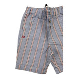 Daniele Alessandrini Solid Color Bermuda Shorts With White Striped Pattern For Newborn