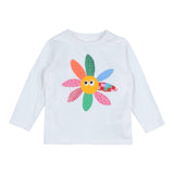 STELLA McCARTNEY shirt girocollo tinta unita con stampa in contrasto Bianco per Bambina TT8010J BIANCO STELLA McCARTNEY 