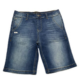 Daniele Alessandrini Denim Bermuda Shorts Solid Color With America Pockets Blue For Boys